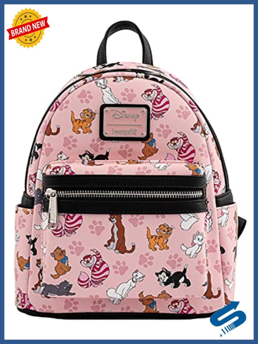 Faux Leather Mini-Backpack All Over Print Handbag Adjustable Straps